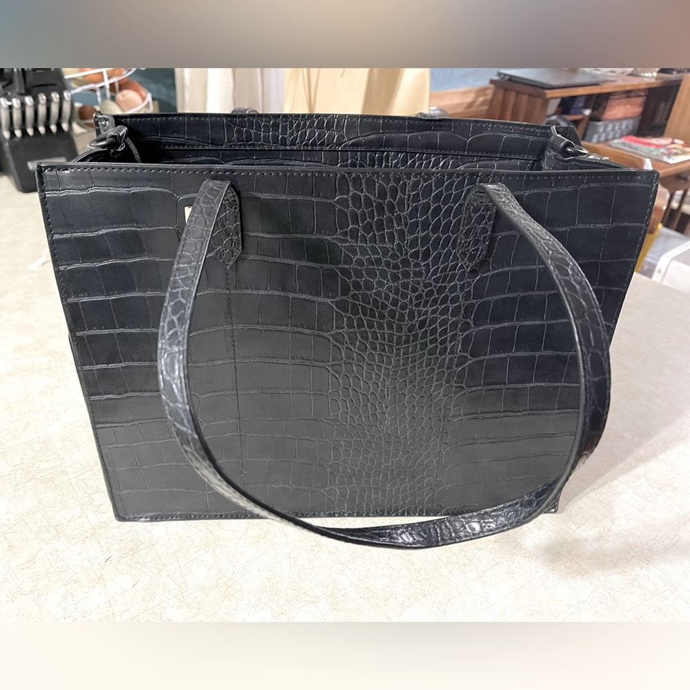 BEIS Work Tote in black croc